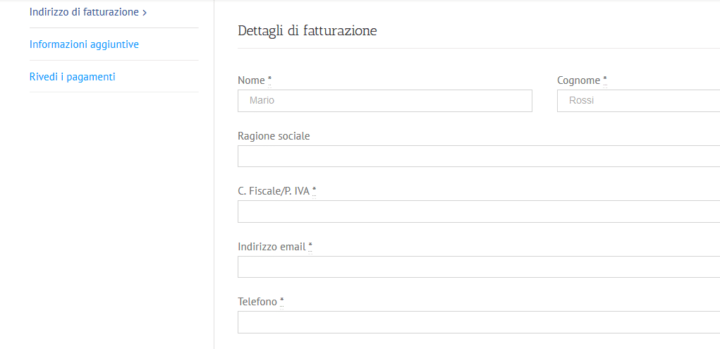 dati fatturazioen per durc