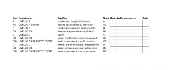 livello inquadramento e mansioni colf e badante